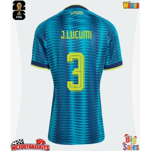 Colombia Jhon Lucumi #3 Replica Away Stadium Shirt for Women World Cup 2026 Short Sleeve